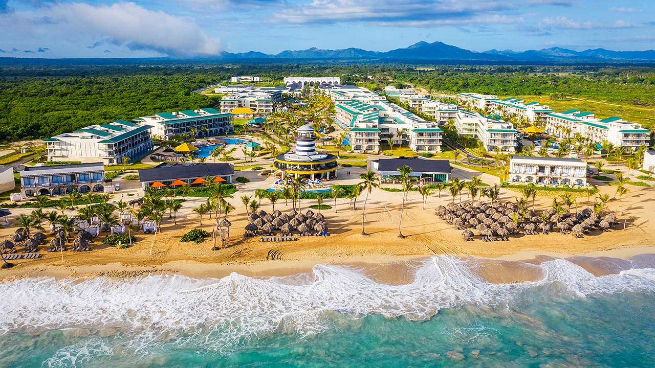 Vista aérea do resort Ocean El Faro em Punta Cana